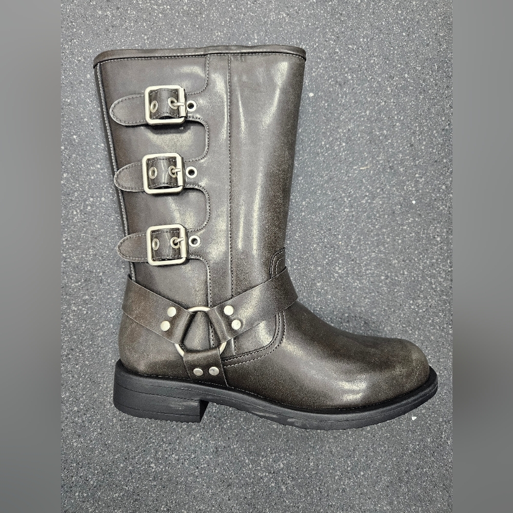 ​Dream Pairs Kids Harness Moto Biker Boots - Square Toe